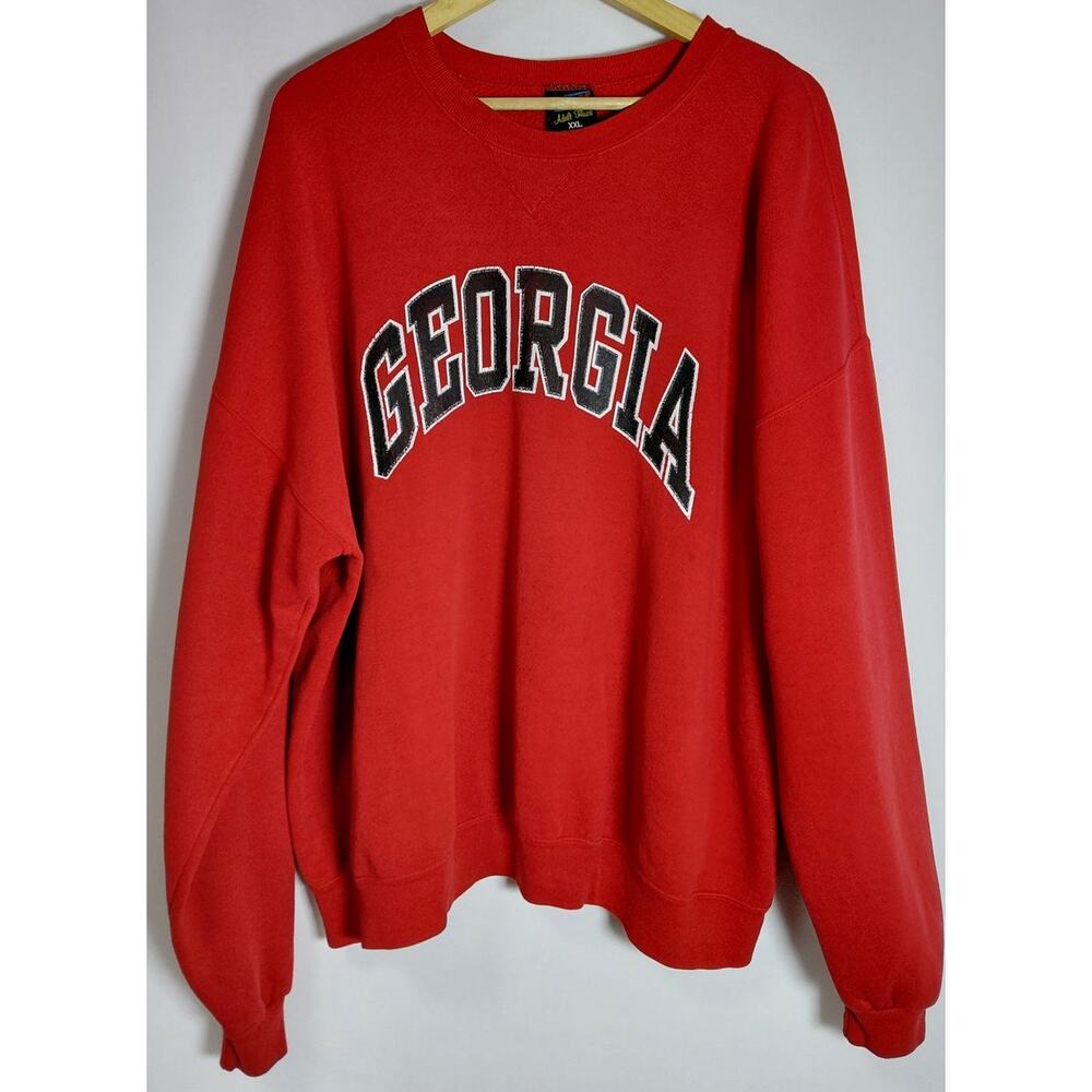 SOFFE Adult Georgia Red Crewneck Sweatshirt Size XXL-See Measurements